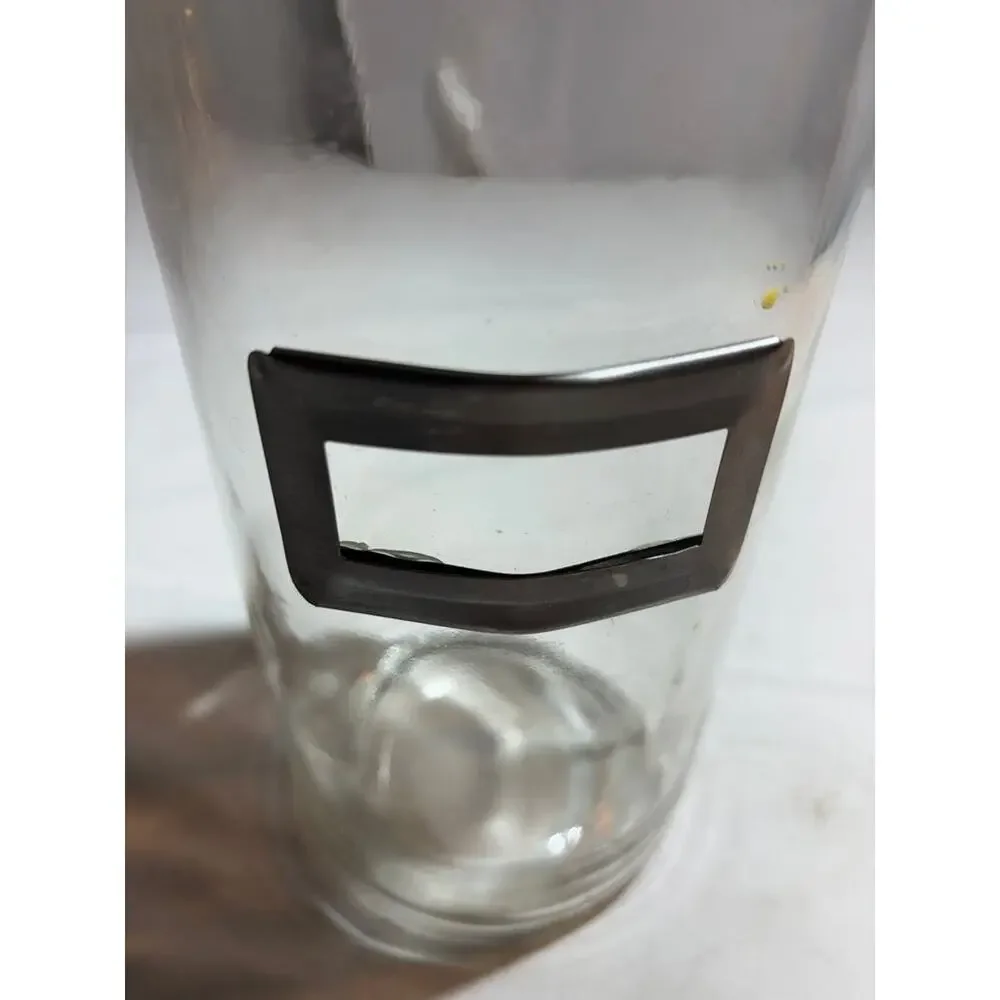 Vintage Glass Storage Jar with Metal Lid